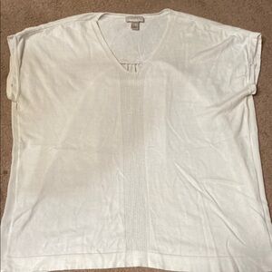 Semi-Sheer White V-Neck XL Tunic